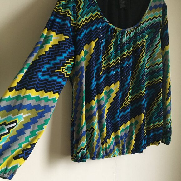 Electric Circus Punkrock Mistfit Bolt and Rhinestone Blouse - Picture 5 of 14